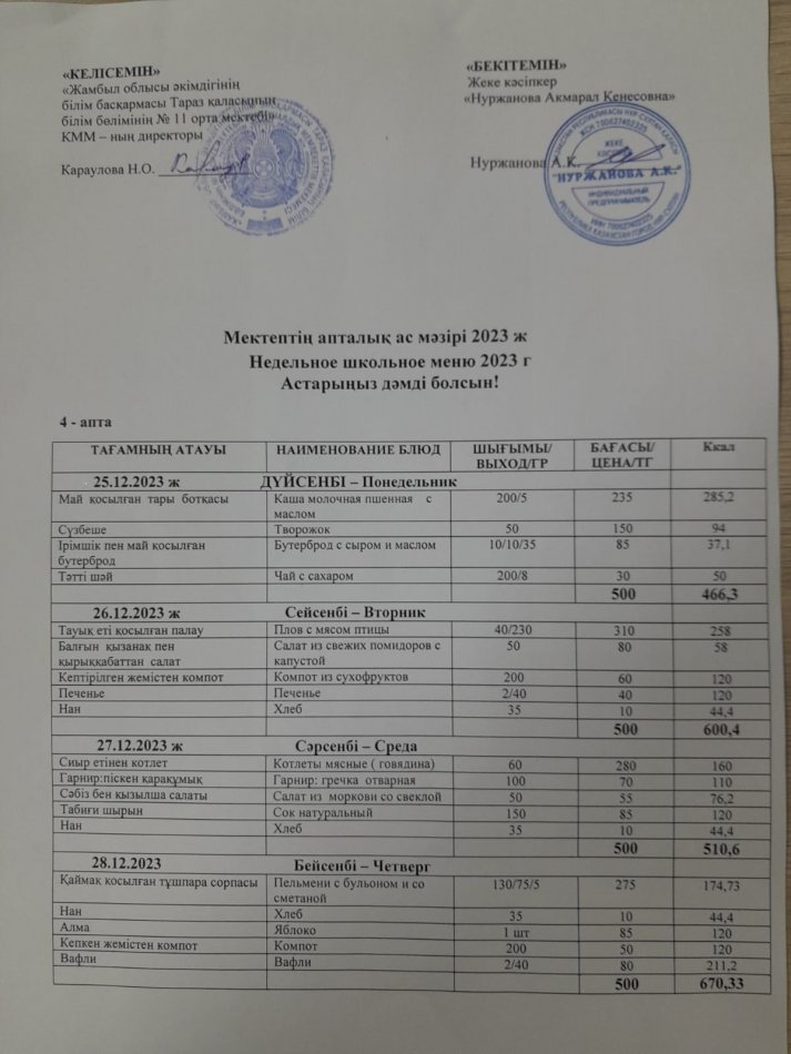 Меню