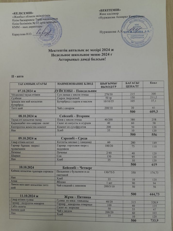 Меню