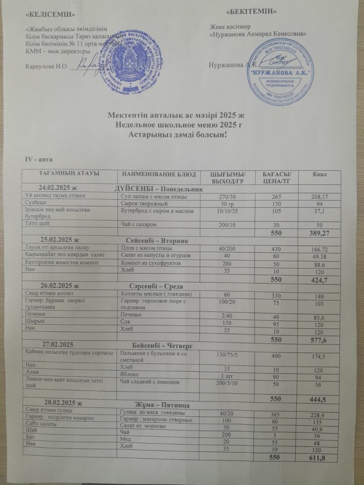 Меню
