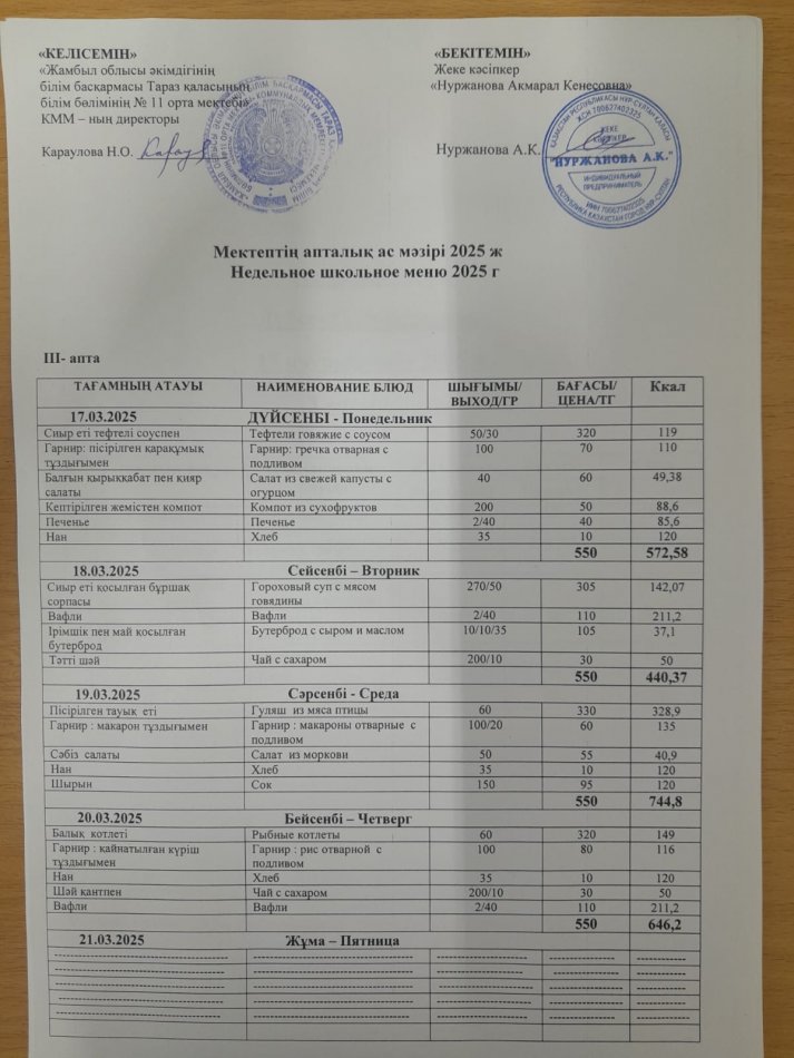 Меню