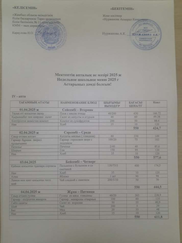 Меню